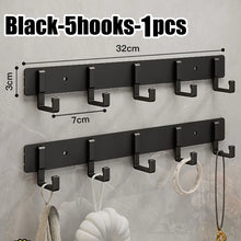 Load image into Gallery viewer, Household Wall Coat Rack Black Hooks For Hangging Clothes Towel Hanger Bathroom Robe Hook Heavy Duty Kitchen Accessories