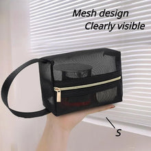 Load image into Gallery viewer, Mesh Makeup Bag! See-Thru, Travel, Black