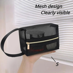 Mesh Makeup Bag! See-Thru, Travel, Black