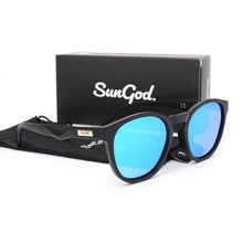 Load image into Gallery viewer, SUNGOD MIRAS Blue Mirror Sunglasses Men's Polarized Lens Glasses Retro Fashion Square Men's Sunglasses Sport SO1: with box