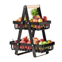 Load image into Gallery viewer, 2-Tier Fruit Basket ,Fruit Bowl Holder Bread Basket Vegetable Rack, Detachable Fruit Holder for Fruit, Vegetables, Snacks