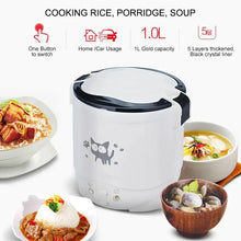 Load image into Gallery viewer, Electric Mini Rice Cooker Portable MultiCooker Household Rice Cookers 12V 24V 220V Pot Cooking Machine Pans For Car Truck Home