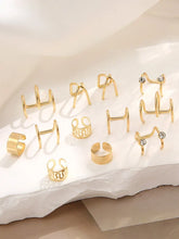 Load image into Gallery viewer, 12 Pc Vintage Clip-On Earrings! Gold/Silver, Crystal 12 Pc Vintage Clip-On Earrings! Gold/Silver, Crystal
