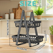 Load image into Gallery viewer, 2-Tier Fruit Basket ,Fruit Bowl Holder Bread Basket Vegetable Rack, Detachable Fruit Holder for Fruit, Vegetables, Snacks