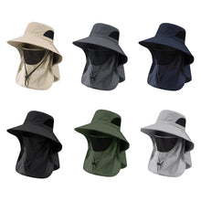 Load image into Gallery viewer, Summer Sun Hats UV Protection Outdoor Hunting Fishing Cap For Men Women Hiking Camping Visor Bucket Hat Neck Flap Fisherman Hat