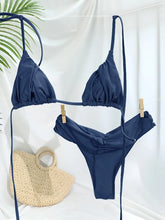 Load image into Gallery viewer, Sexy Folds Bikini Set Solid Micro Bikinis Women Swimsuit Female Triangle Swimwear Beach Wear Bathing Suit
