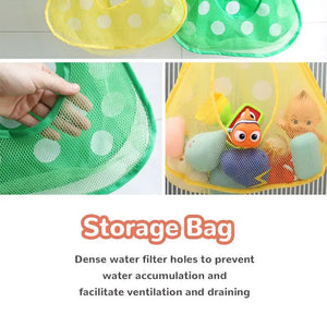 Frog Duck Bath Toy Storage Bag Organizer Suction Cups Kids Xmas Gift