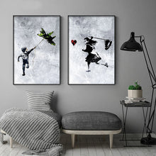 Load image into Gallery viewer, Banksy Street Graffiti Decorative Canvas Painting Art Poster Abstract Figure Mural Room Wall Decoration Prints