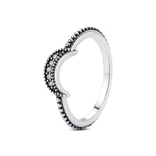 Load image into Gallery viewer, 925 Sterling Silver Rings For Women Original Crown Love Heart Wishbone Engagement Wedding Rose Gold Crystal Ring Luxury Jewelry