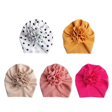 Load image into Gallery viewer, Cute Flower Baby Turban Hat - Soft Infant Headwrap Beanie for Girls