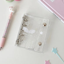 Load image into Gallery viewer, Sparkle Star Mini Binder Notebook M5 Size Pocket Notepads Daily Agenda Diy Photo Album Postcards Collect