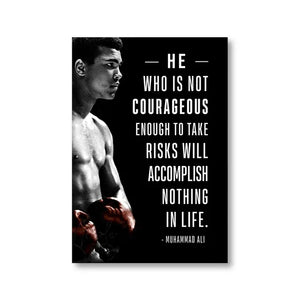 Boxer Wall Art Poster Mike Tyson Muhammad Ali Motivational Quote Home Decor Pictures Prints Canvas Painting Living Room Decor