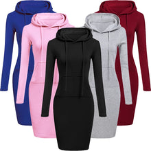 Load image into Gallery viewer, Ladies Dress Autumn Women Hooded Dresses Hoodies Women Sweatshirts Women Hoodies Dress Tops Ladies Clothing