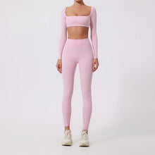 Load image into Gallery viewer, Ctenkevet Long-Sleeved Sports Fitness Set Women Outdoors Running Activewear Female Yoga Clothes Crop Top Sport Outfit For Woman