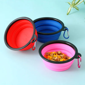 Collapsible Silicone Dog Bowl Portable Travel Camping Pet Food Water Bowl