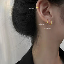 Load image into Gallery viewer, 2PCS Tiny Stainless Steel Huggie Small Hoop Earrings For Women Round Circle Punk Unisex Rock Earring Cartilage Piercing Jewelry