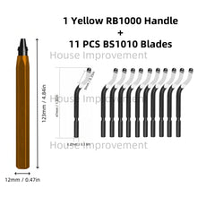 Load image into Gallery viewer, Deburring Tool Set with 11pcs High Speed Steel Swivel Blades Burr Removal Tool for Metal Resin PVC Pipes Copper Plastic Aluminum
