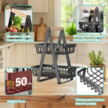 Load image into Gallery viewer, 2-Tier Fruit Basket ,Fruit Bowl Holder Bread Basket Vegetable Rack, Detachable Fruit Holder for Fruit, Vegetables, Snacks