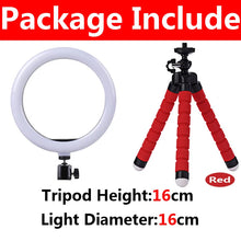 Load image into Gallery viewer, 10 inch LED Selfie Ring Light Dimmable Photography Fill Lamp with Mini tripod for Mobile Phone Live Video Photo Studio Ringlight