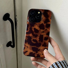 Load image into Gallery viewer, Retro Amber Texture Laser Phone Case For iPhone 17 16 Pro Max 15 14 13 12 11 XS XR 7 8 Plus 16E Stylish Leopard Print Soft Cover