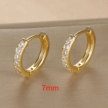 Load image into Gallery viewer, 2PCS Tiny Stainless Steel Huggie Small Hoop Earrings For Women Round Circle Punk Unisex Rock Earring Cartilage Piercing Jewelry