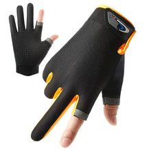 Load image into Gallery viewer, Summer Men Fishing Gloves Women Two Finger Cut Male Touchscreen Angling Anti-Slip Sun-Proof Breathable Cycling Fitness Gloves