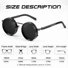 Load image into Gallery viewer, CRIXALIS Polarized Round Sunglasses ND9 Adjustable Dimming Men Women Retro Punk Men's Fishing Eyeglasses Outdoor Shades UV400