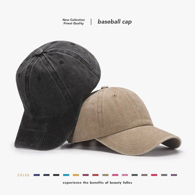 Vintage Washed Cotton Baseball Cap - Parent Kids Snapback Sun Hat