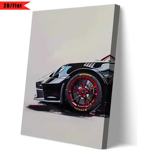 GT3 RS Graffiti Wall Art, HD Canvas Print Poster, Home, Living Room, Room Decoration