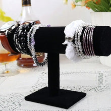 Load image into Gallery viewer, Single Tier Velvet T-Bar Jewelry Display Stand Bracelet Watch Holder Organizer