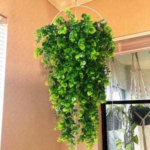 Artificial Hanging Plants – Faux Eucalyptus Leaf Greenery Vine (UV Resistant)