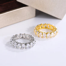 Load image into Gallery viewer, New Luxury Female White Crystal Stone Ring Rose Gold Silver Wedding 925 Silver Ring Female Cute Oval Zircon Engagement Jewelry