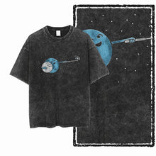 Load image into Gallery viewer, SA ASTRONAUT SPACE THEMES Printed Cotton Acid Washed Graphic Unisex T Shirt Cool Streetwear Men Tshirts Big Size Tee for men