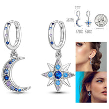 Load image into Gallery viewer, 925 Silver Hoop Earrings  For Woman Pendientes Zircon Heart Shape Star Eardrop Original Earring Fashion Jewelry
