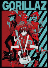 Load image into Gallery viewer, Virtual Anime Rock Band Gorillaz Poster Modern Music Album Cover Canvas Painting Wall Art for Club Living Room Home Decor Mural