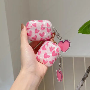 Luxury Pink Heart Case for AirPods Pro 2nd Gen USB Coque Funda Earphone Cover