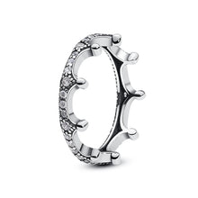 Load image into Gallery viewer, 925 Sterling Silver Rings For Women Original Crown Love Heart Wishbone Engagement Wedding Rose Gold Crystal Ring Luxury Jewelry