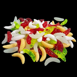 50/100Pcs Mixed Color Soft Fishing Lures Worm Bait Tackle Kit