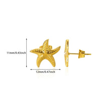 Load image into Gallery viewer, Vintage Summer Starfish Stainless Steel Stud Earrings For Women Simple Star Shell Earrings Stud Ocean Party Jewelry Gift 2025
