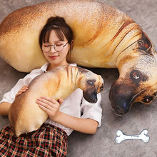 Load image into Gallery viewer, Soft Lifelike Animal Throw Pillow Hound Plush Creative Cushion 3D Dog Pillow Office