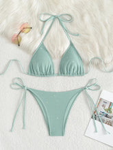 Load image into Gallery viewer, Shiny Sparkling Halter Strappy Bikini 2025 High Cut Bikinis Female Swimsuit Women Swimwear Two-pieces Bikini Set Bathing Suit
