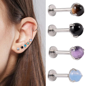 Surgical Steel Stone Stud Earring Tragus Helix Daith Cartilage Piercing