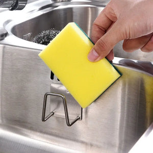 Stainless Steel Sink Sponge Holder Kitchen Dishcloth Storage Rack Organizer