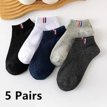 Load image into Gallery viewer, 5 Pairs Men&#39;s Boat Socks: Summer Breathable Sweat Absorbing Casual Blending