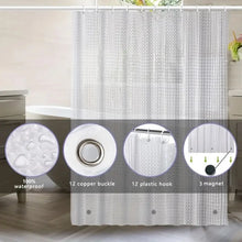 Load image into Gallery viewer, 1pc 3D Crystal Clear Shower Curtain Liner, Waterproof Lightweight Plastic Cube Bath Curtain for Bathroom Partitions Luxury Decor
