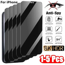 Load image into Gallery viewer, Privacy Screen Protector For iPhone 16 13 15 11 12 14 17 Pro Max Air 16e Anti-spy Glass For iPhone 13 12 Mini 7 8 16 Plus SE XR
