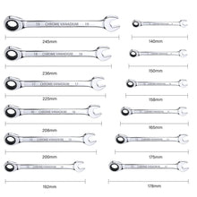 Load image into Gallery viewer, 12pcs Ratchet Spanner Wrench Set Metric Combination Ratcheting Spanners 8-19mm