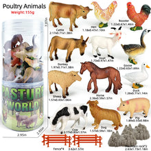 Load image into Gallery viewer, 12PCS Farm Animal Figurine Set – Mini Duck, Horse, Chicken, Cow Toys for Kids