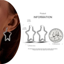 Load image into Gallery viewer, 925 Silver Hoop Earrings  For Woman Pendientes Zircon Heart Shape Star Eardrop Original Earring Fashion Jewelry