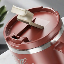 Load image into Gallery viewer, WORTHBUY Coffee Mug With Lid&amp;Handle 304 Stainless Steel Tea Milk Coffee Cup Double Wall Insulated Anti Scalding Drinking Cup